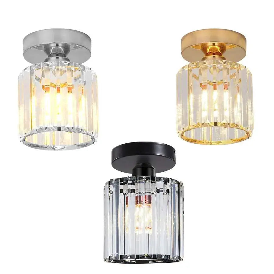 Crystal Semi Flush E27 Ceiling Light Fixture Round Fitting Chandelier Lamp~4505 LEDSone UK Ltd