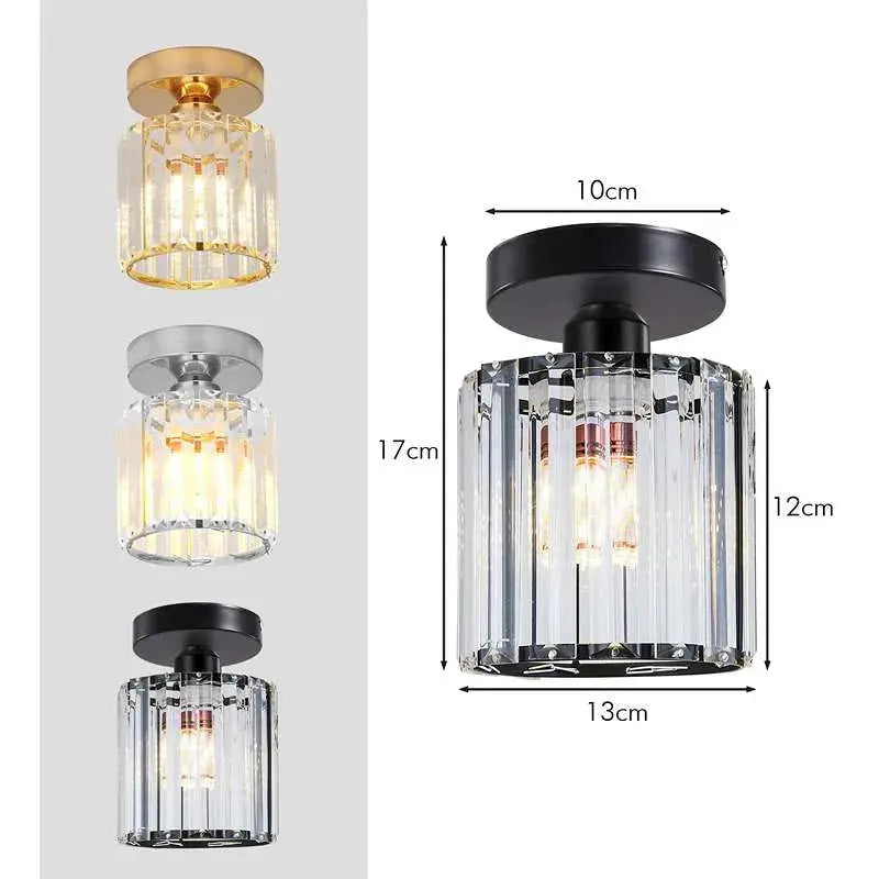 Crystal Semi Flush E27 Ceiling Light Fixture Round Fitting Chandelier Lamp~4505 LEDSone UK Ltd