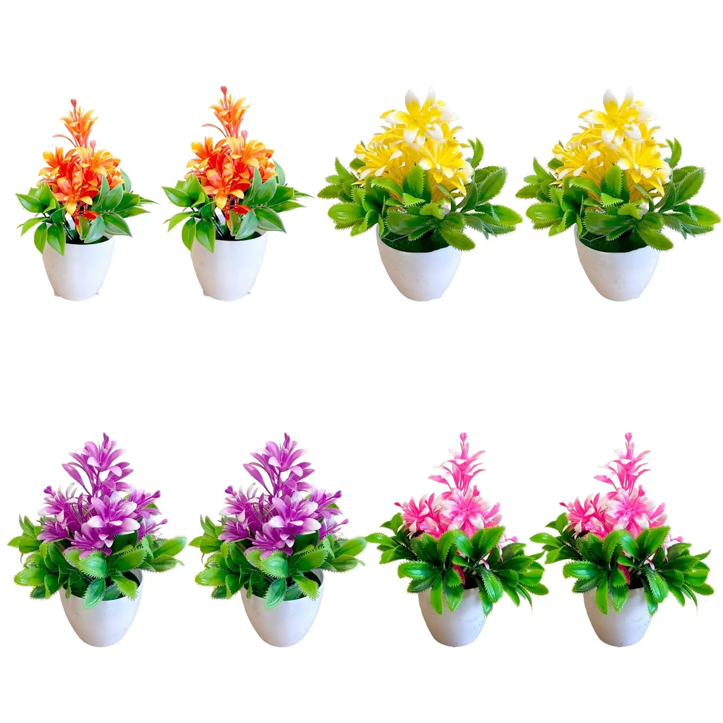 Artificial Flowers in Plastic Small Pot Indoor Fake Flower Plants ~5596 LEDSone