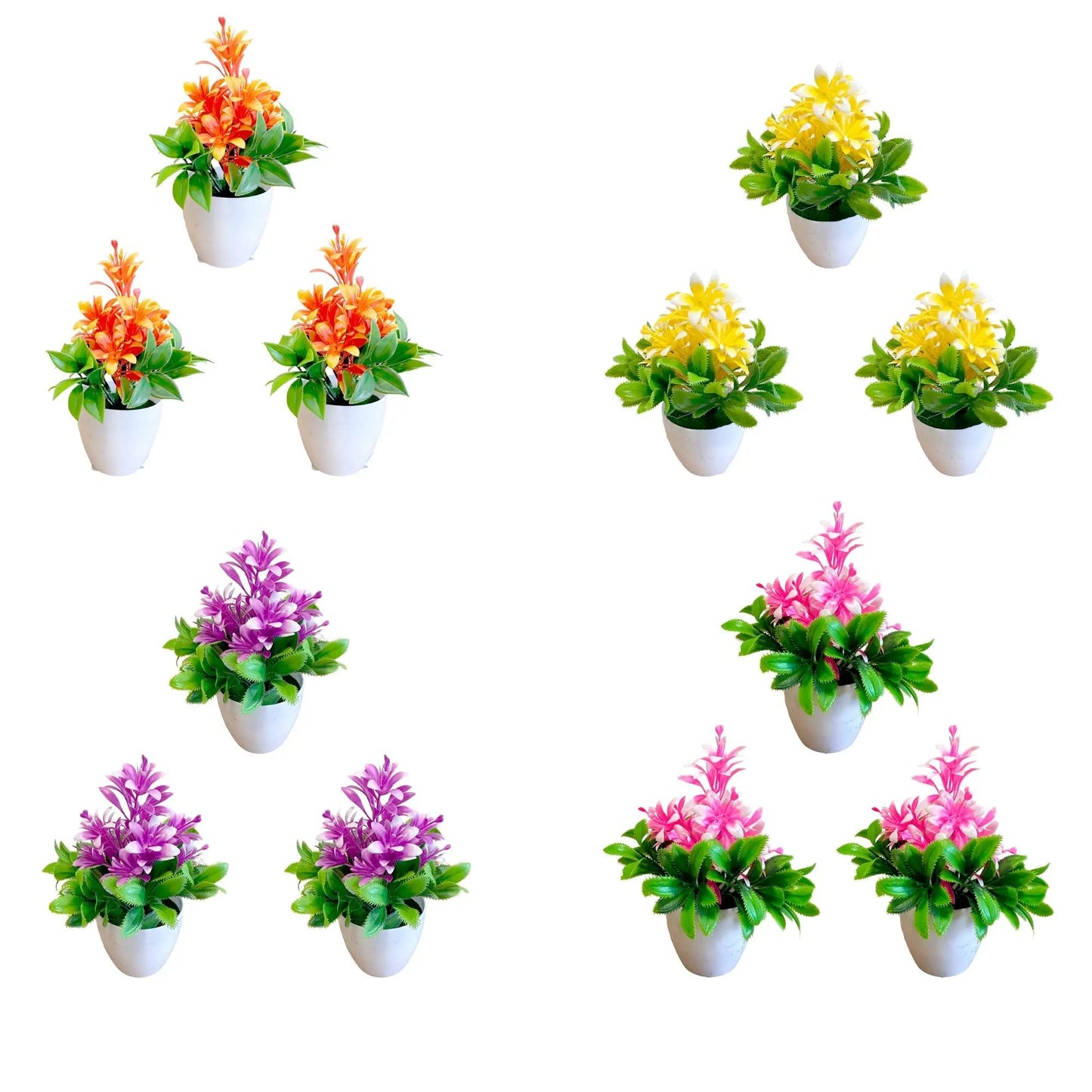 Artificial Flowers in Plastic Small Pot Indoor Fake Flower Plants ~5596 LEDSone
