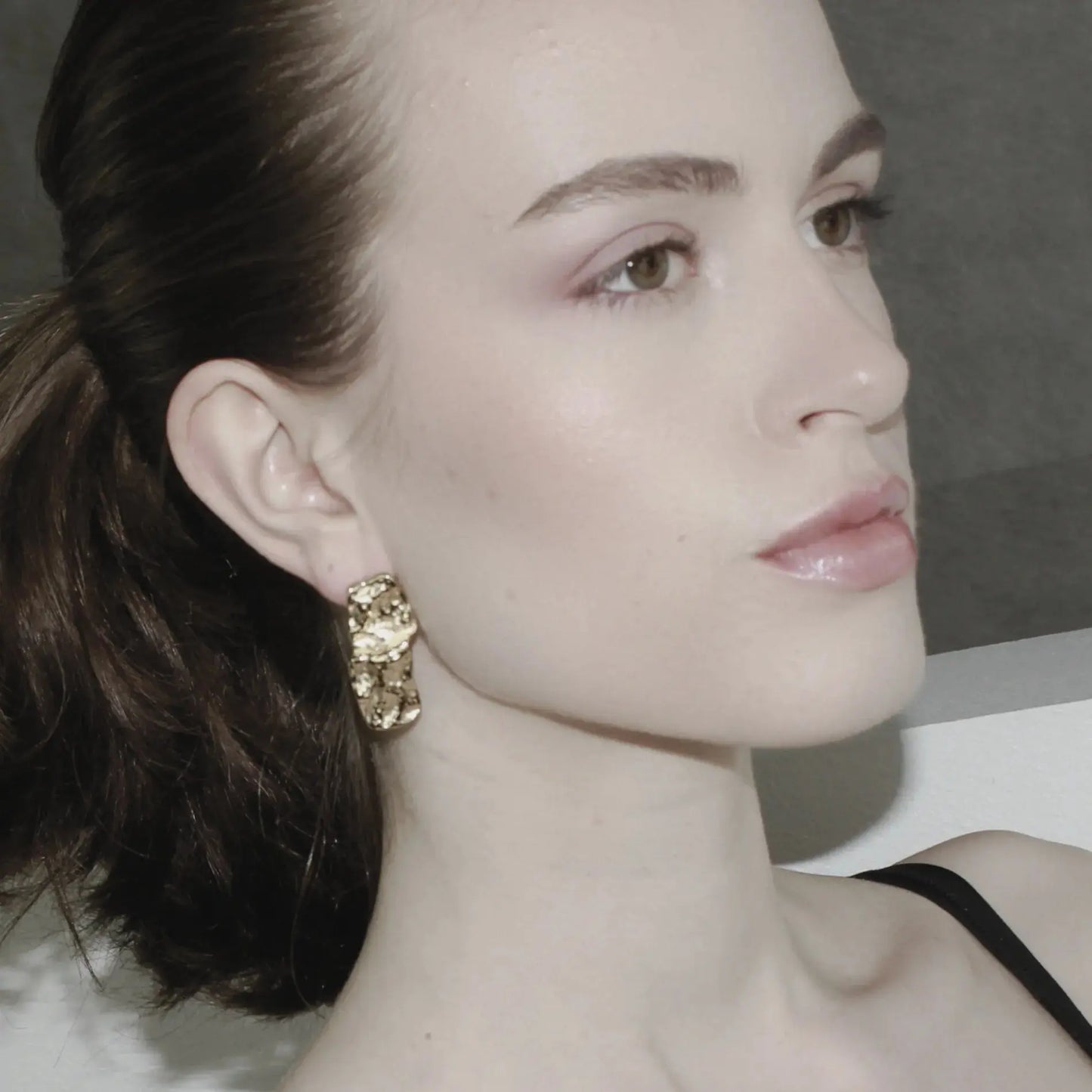 Courage Waterproof Square Statement Earring 18K Gold Plating Dansk Copenhagen