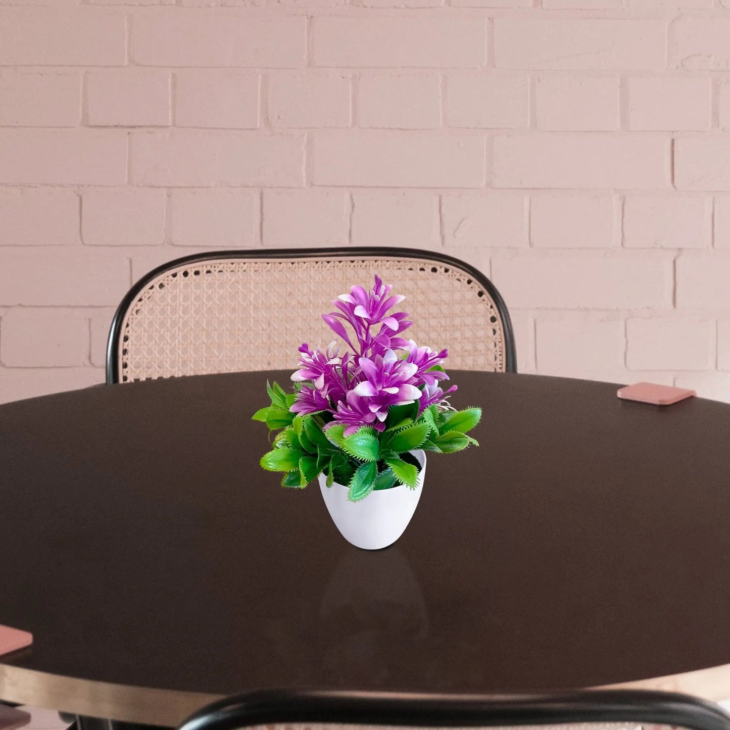 Artificial Flowers in Plastic Small Pot Indoor Fake Flower Plants ~5596 LEDSone