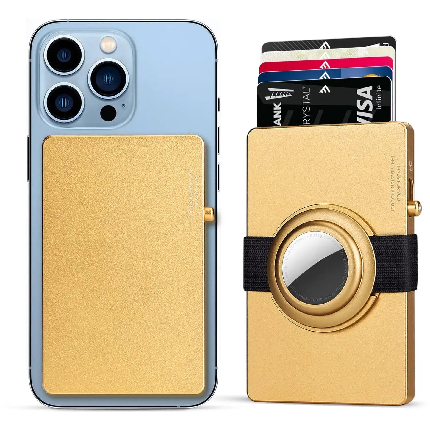 TOYFID All-Aluminum Pop Up Slide Rfid Slim Card Holder Wallet With Airtag Holder TOYFID Wallet