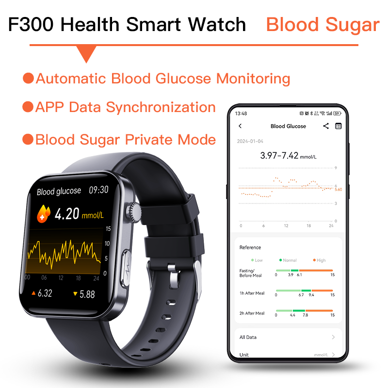 ECG smart watch with blood pressure monitor body temperature blood glucose heart rate blood oxygen Wautton Outdoor Gear