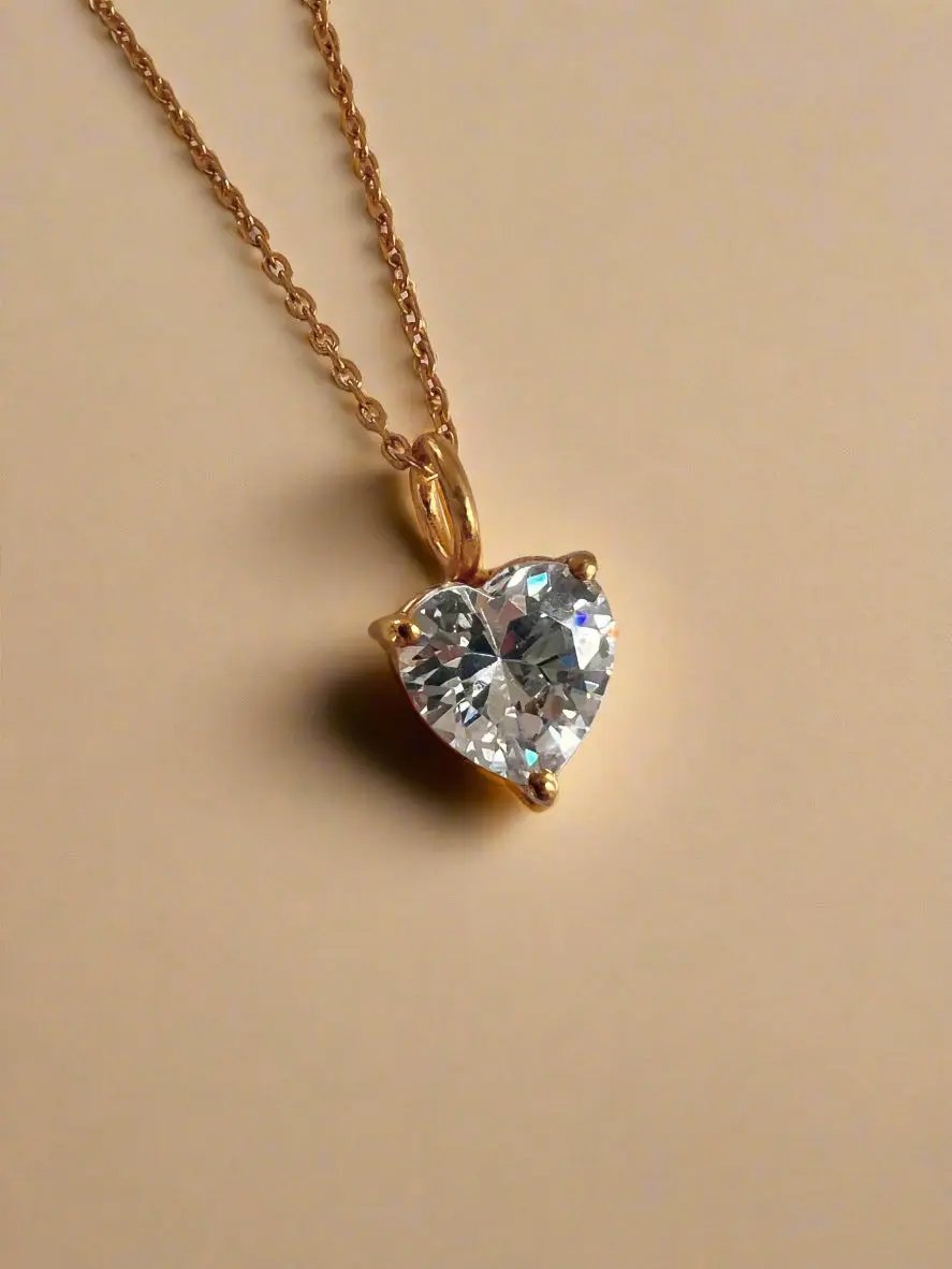 April Birthstone Chain Necklace Gold Lunar