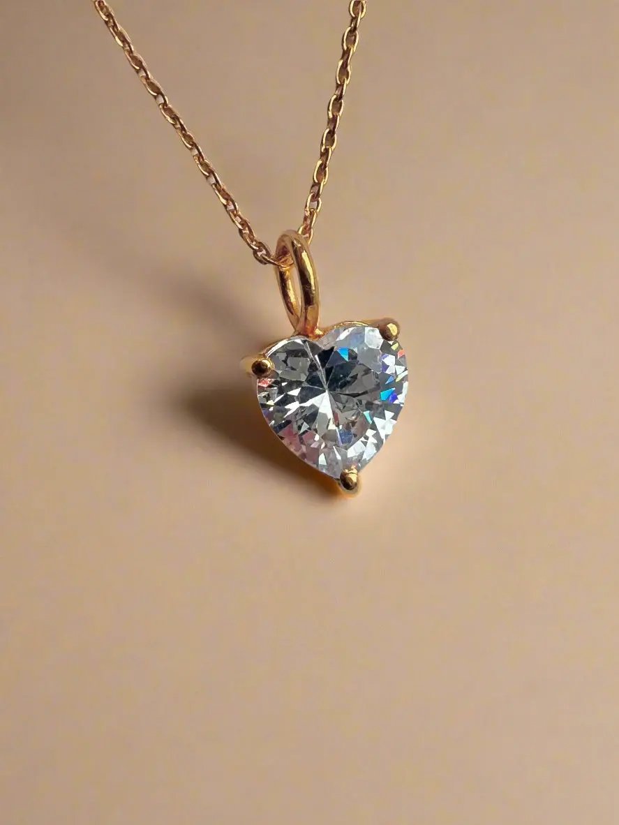 April Birthstone Chain Necklace Gold Lunar