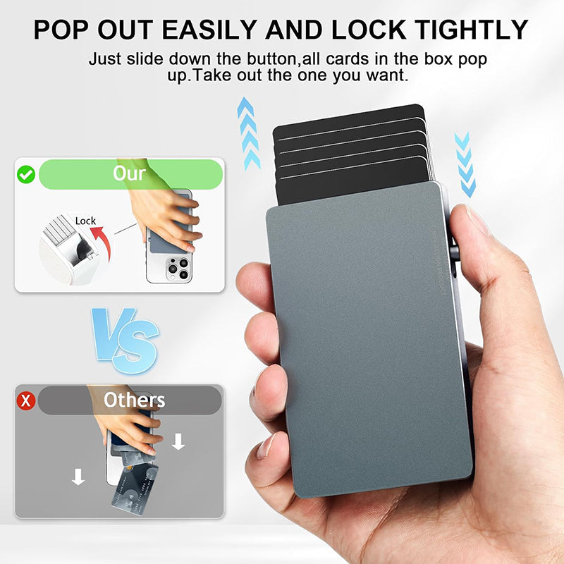 TOYFID All-Aluminum Pop Up Slide Rfid Slim Basic Card personalized wallet for men TOYFID Wallet