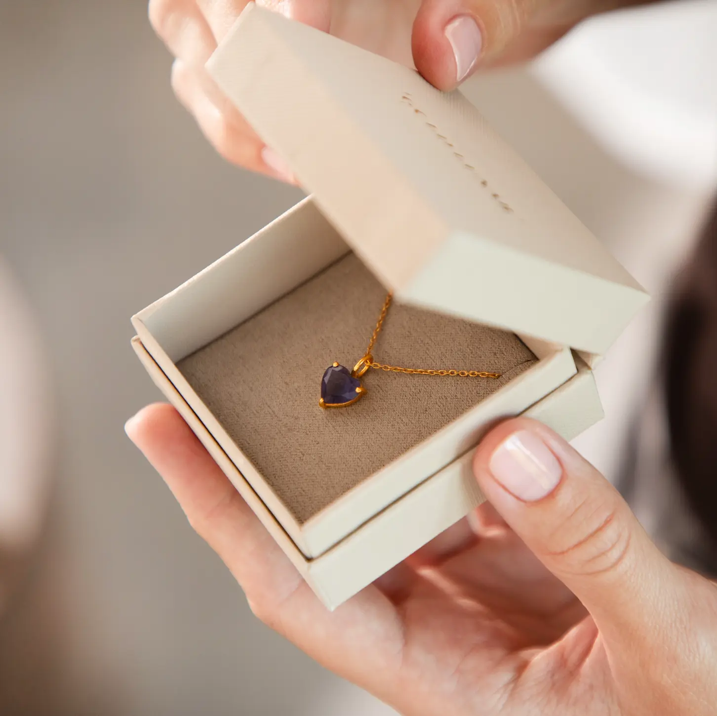 April Birthstone Chain Necklace Gold Lunar