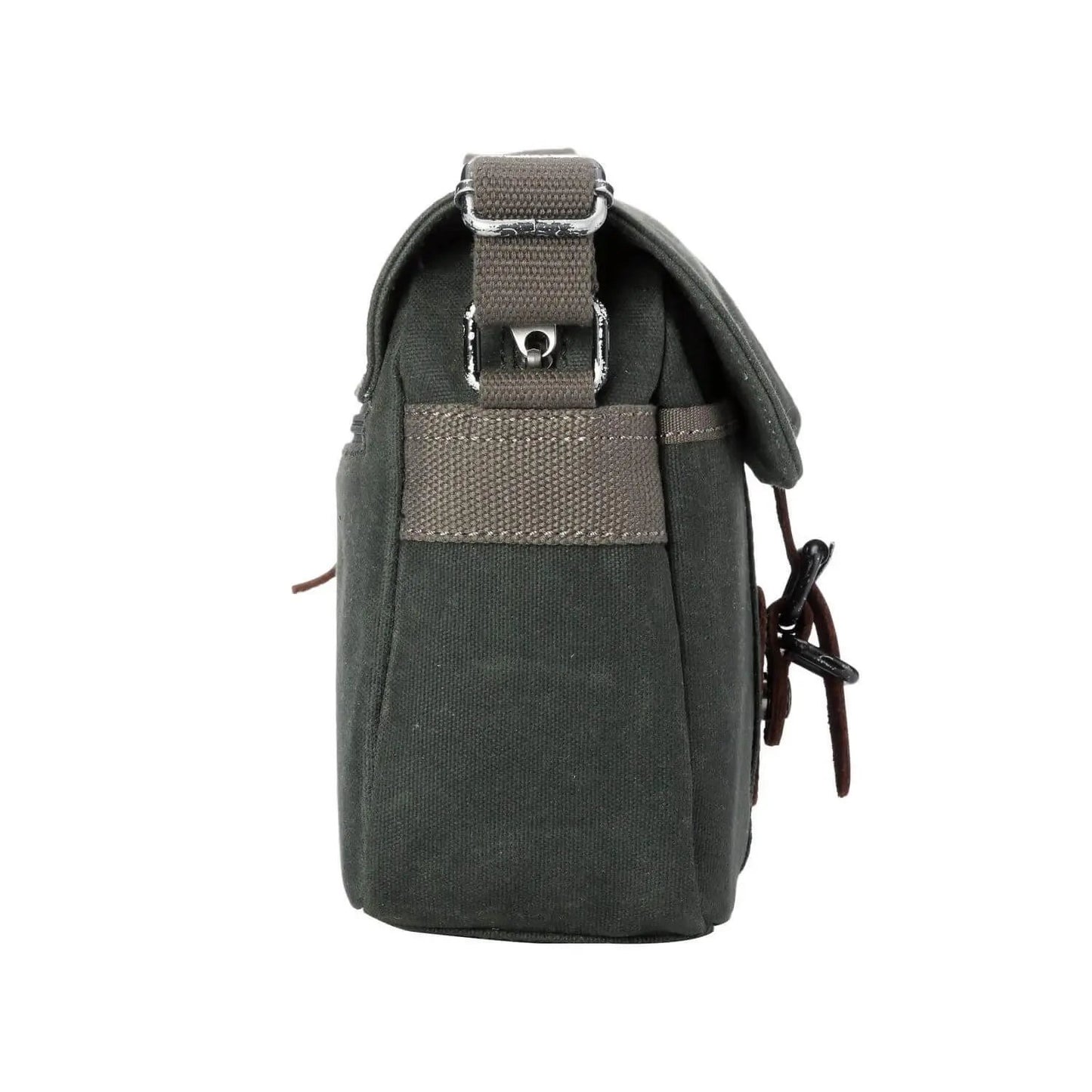 TRP0440 Troop London Heritage Canvas Leather Across body Bag, Small Travel Bag Troop London