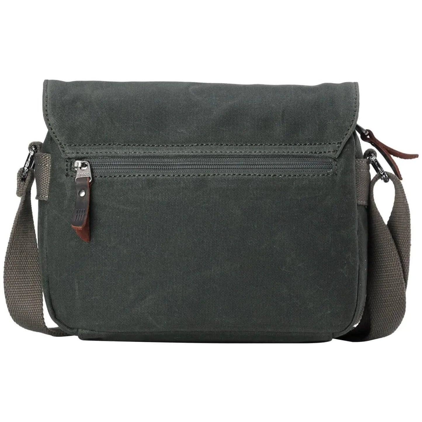 TRP0440 Troop London Heritage Canvas Leather Across body Bag, Small Travel Bag Troop London