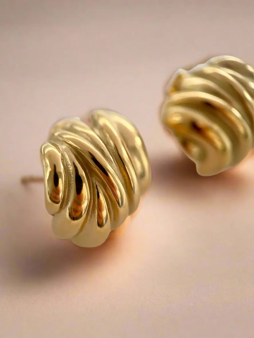 Sculptural Hoops Gold Lunar
