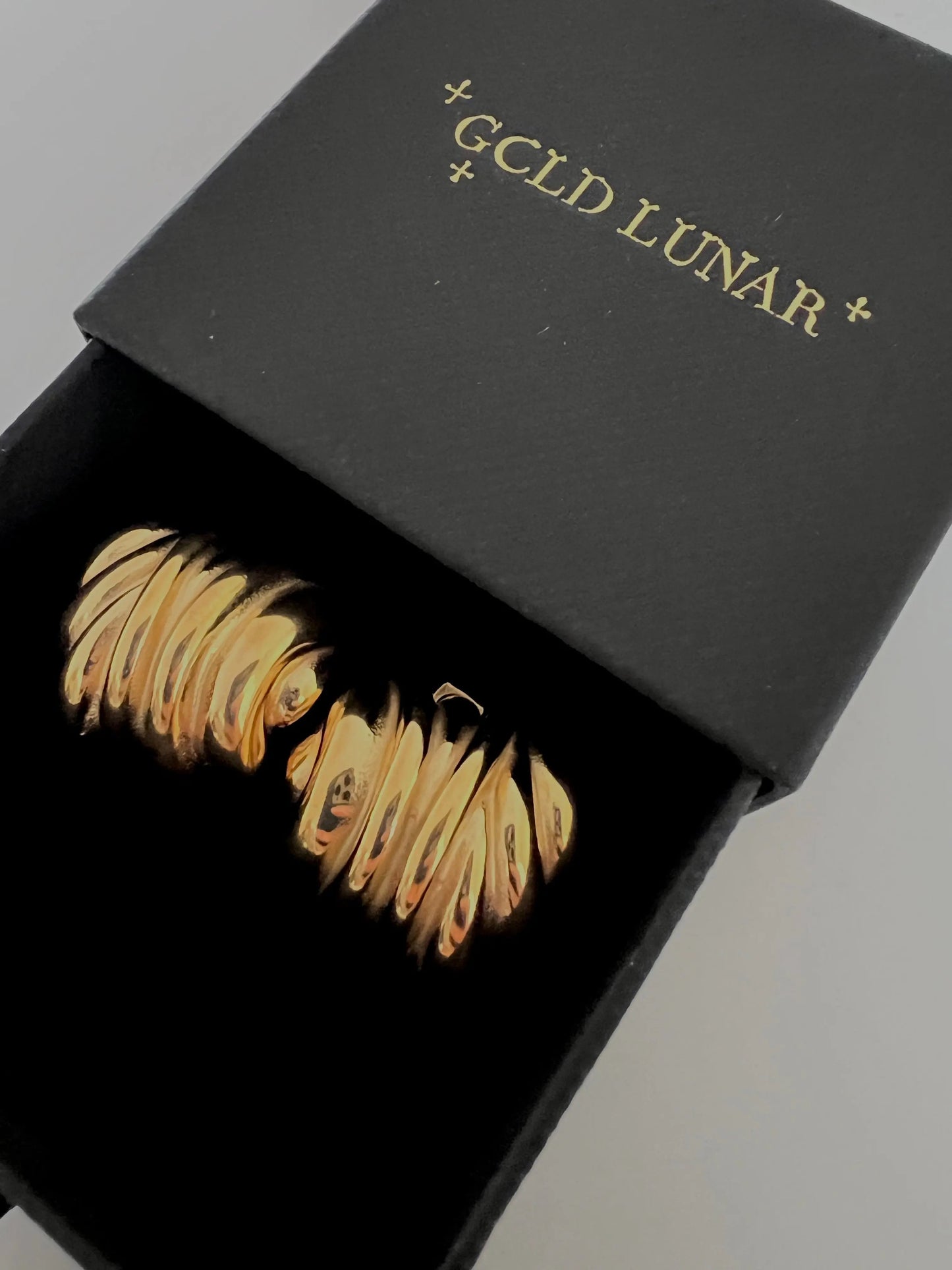 Sculptural Hoops Gold Lunar