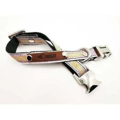 Finnigan Small Dog Collar: Personalised Engraving & Designer Fabrics Finnigan's Play Pen