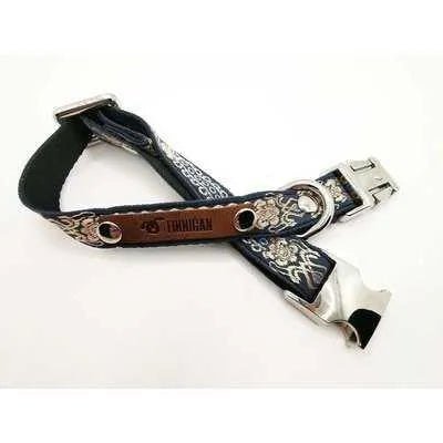 Finnigan Small Dog Collar: Personalised Engraving & Designer Fabrics Finnigan's Play Pen