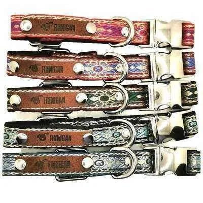 Finnigan Small Dog Collar: Personalised Engraving & Designer Fabrics Finnigan's Play Pen