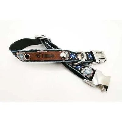 Finnigan Small Dog Collar: Personalised Engraving & Designer Fabrics Finnigan's Play Pen