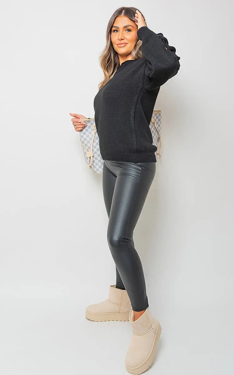 Cable Knit Jumper with Cut Out Detail Moda
