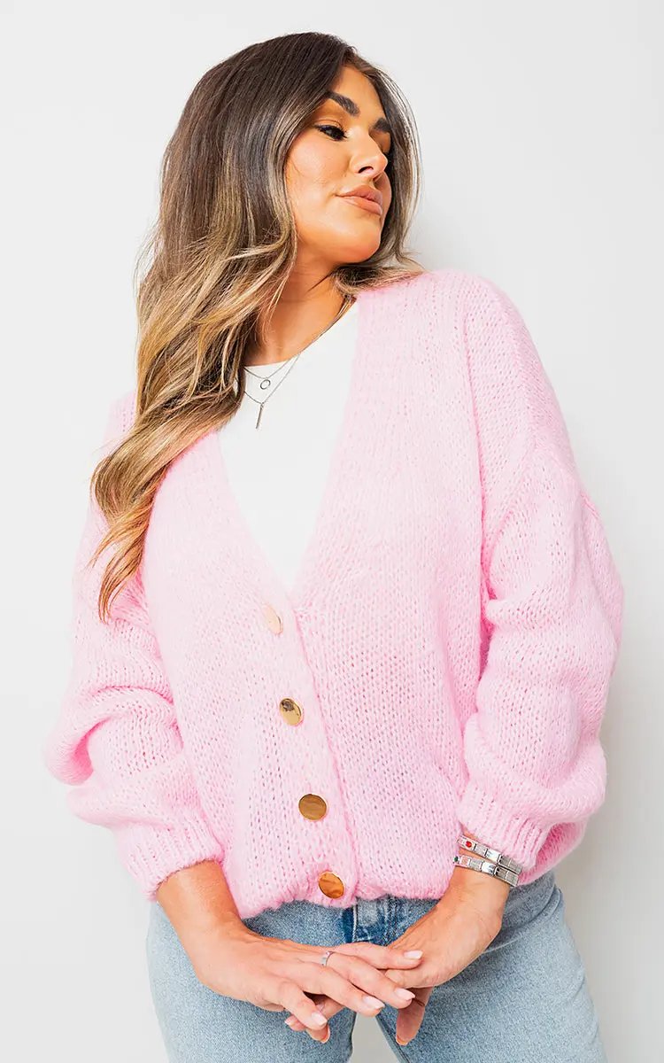 V-Neck Button Down Knitted Cardigan Moda