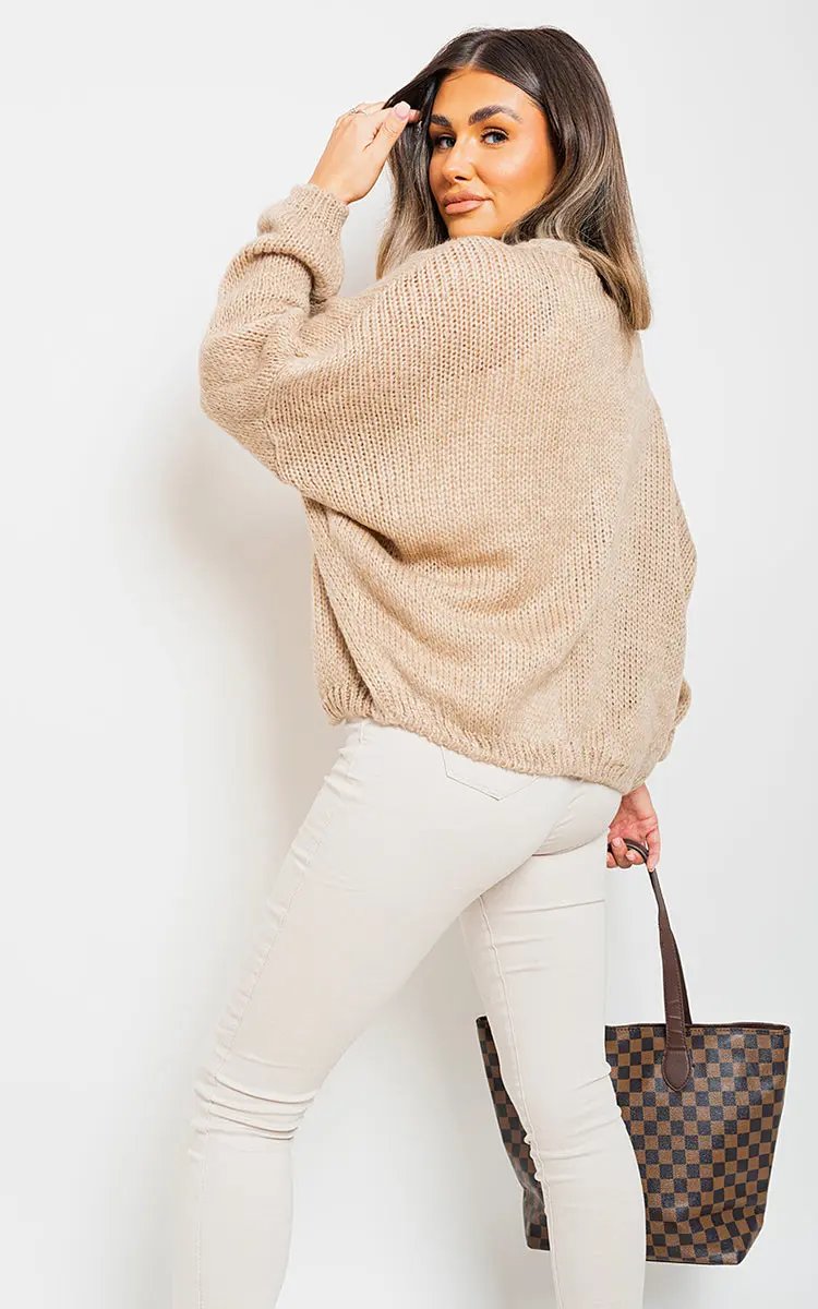 V-Neck Button Down Knitted Cardigan Moda