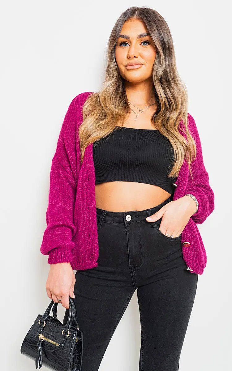 V-Neck Button Down Knitted Cardigan Moda