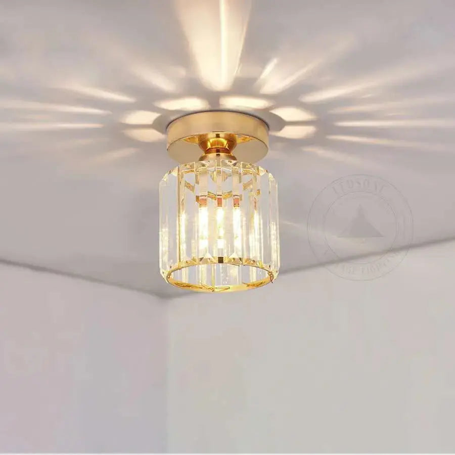 Crystal Semi Flush E27 Ceiling Light Fixture Round Fitting Chandelier Lamp~4505 LEDSone UK Ltd