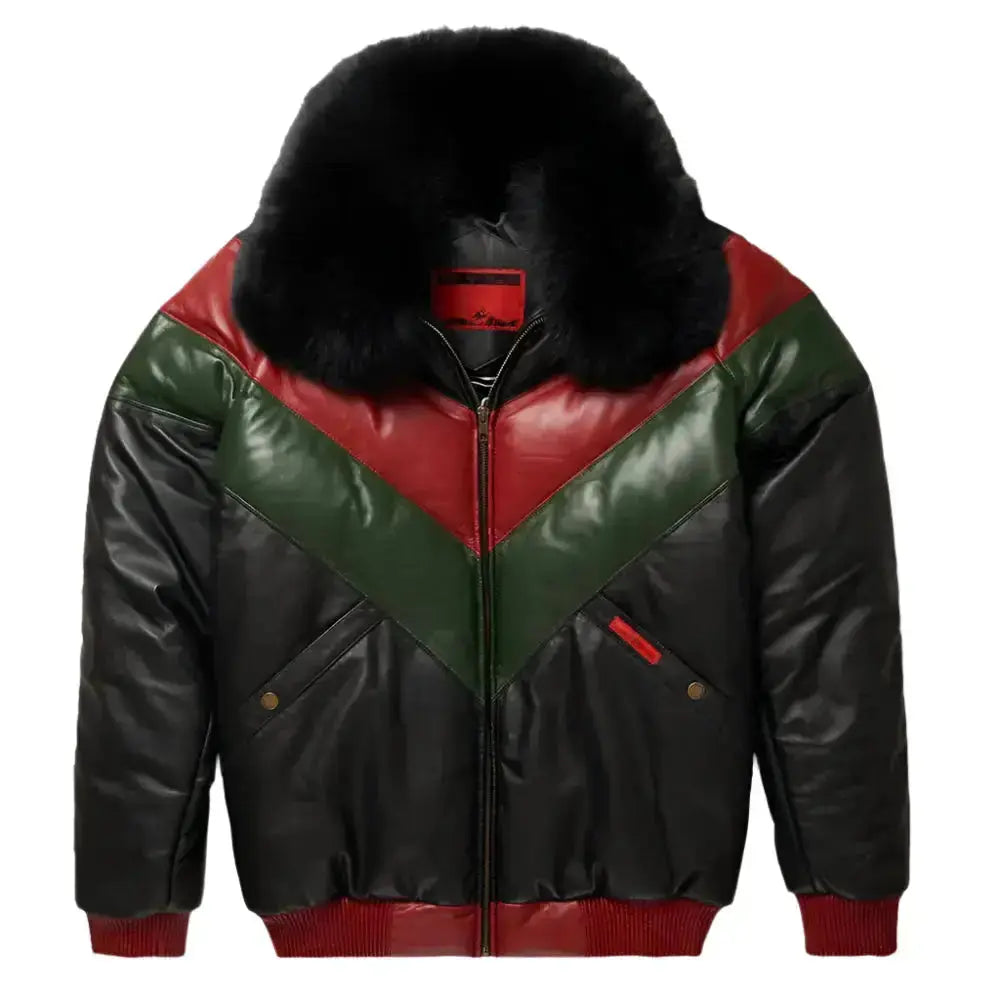 Multicolor V-Bomber Leather Jacket Riders Republic UK