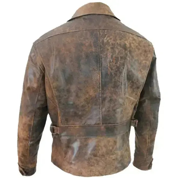 Men’s Vintage 70s Brown Biker Leather Jacket Riders Republic UK