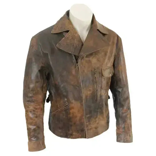 Men’s Vintage 70s Brown Biker Leather Jacket Riders Republic UK