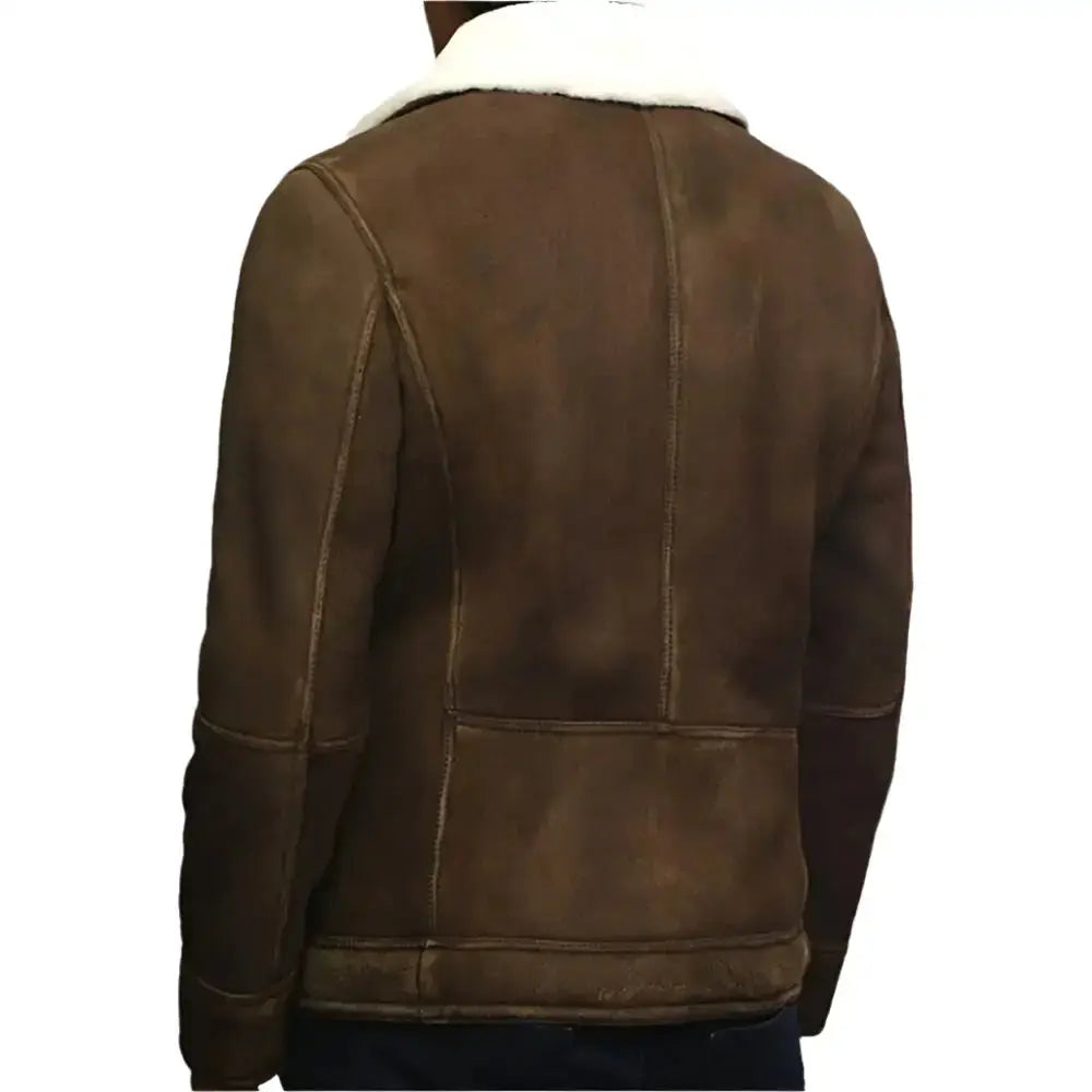 Mens Vintage Shearling Sheepskin Leather Jacket Riders Republic UK