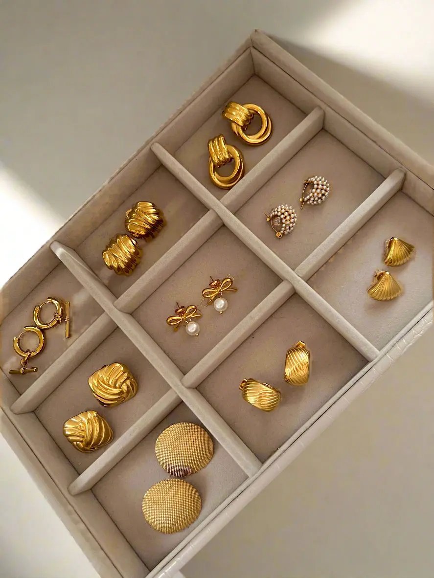 Sculptural Hoops Gold Lunar