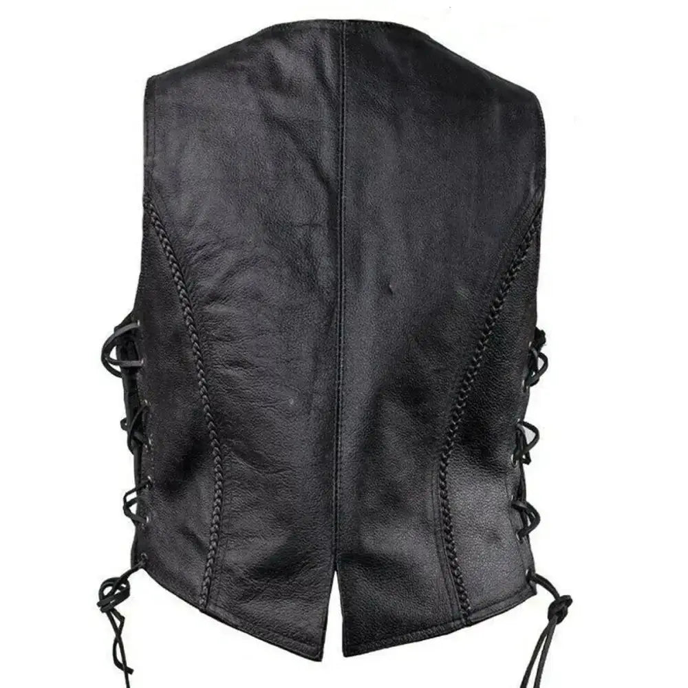 Women’s Motorcycle Leather Vest – Native American Style Riders Republic UK