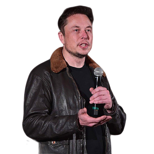 Elon Musk Shearling Leather Jacket For Winter Dark Brown Inland Leather Co.