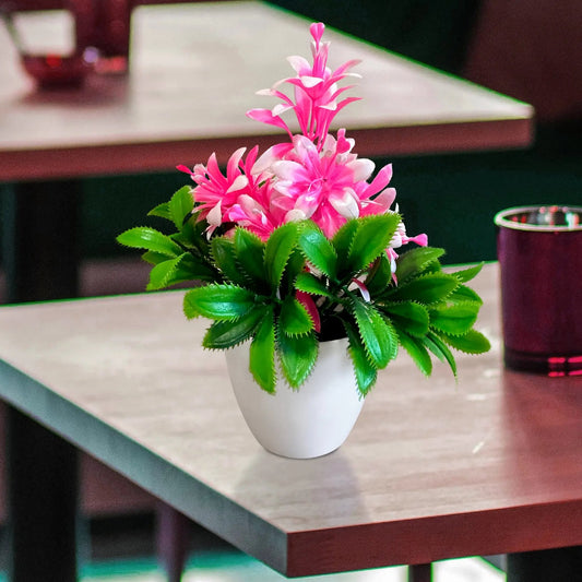 Artificial Flowers in Plastic Small Pot Indoor Fake Flower Plants ~5596 LEDSone