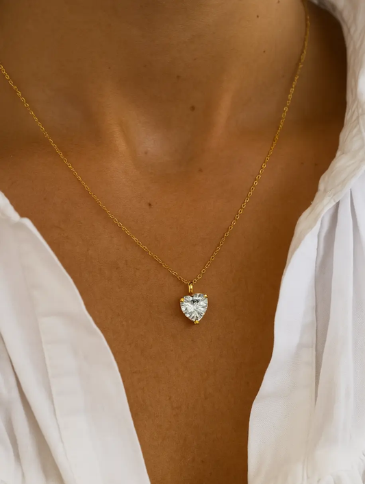 April Birthstone Chain Necklace Gold Lunar
