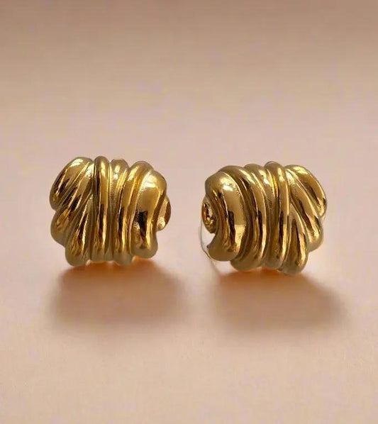 Sculptural Hoops Gold Lunar