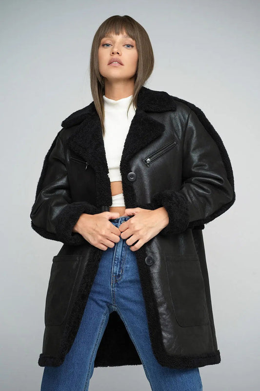 Black Sheepskin Bomber Jacket Buy Me Fur Ltd