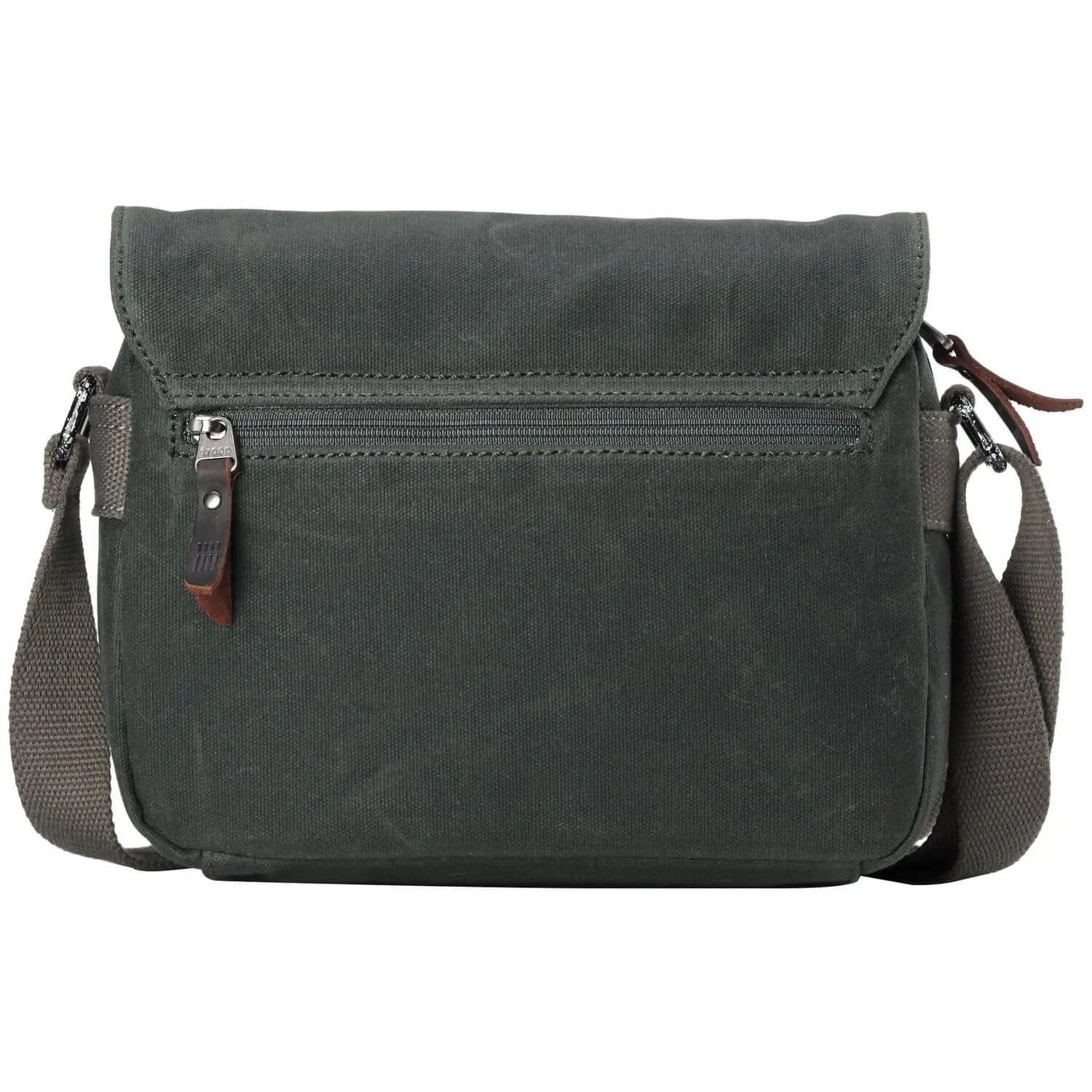TRP0440 Troop London Heritage Canvas Leather Across body Bag, Small Travel Bag Troop London
