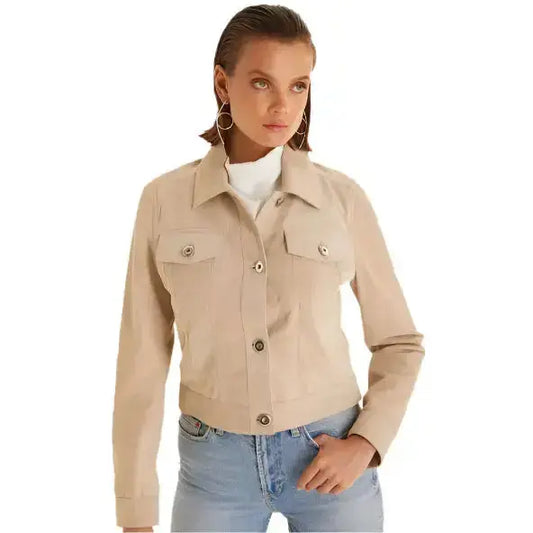 Women’s Beige Suede Western Jacket Riders Republic UK