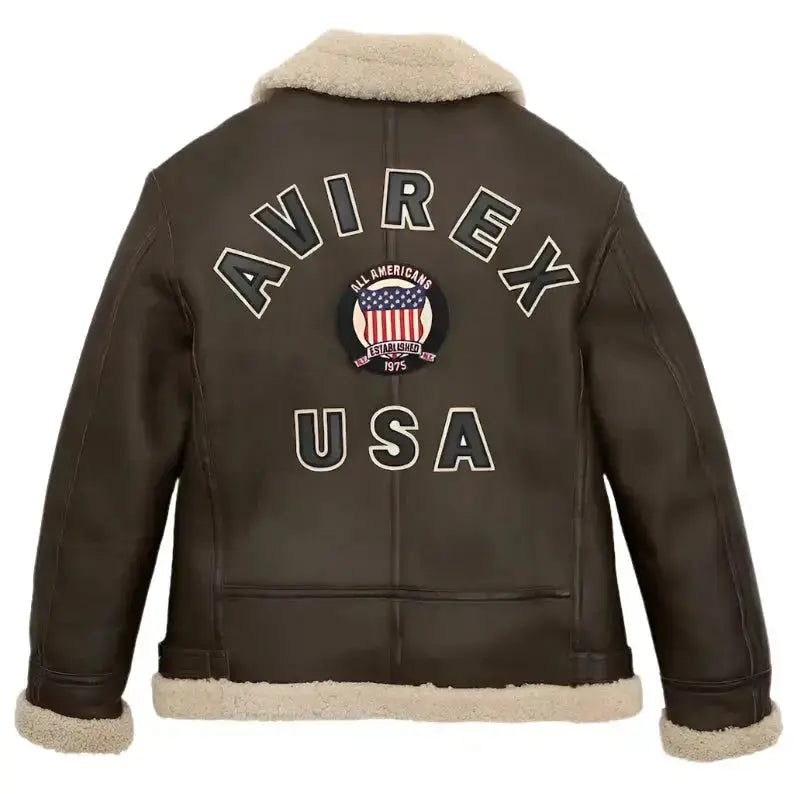 Chocolate Brown B3 Shearling Bomber Jacket-1