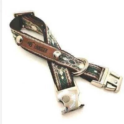 Finnigan Small Dog Collar: Personalised Engraving & Designer Fabrics Finnigan's Play Pen