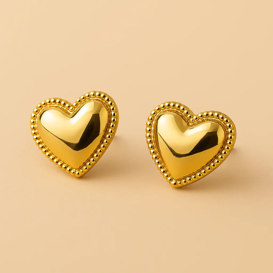 Heart Studs Gold Lunar