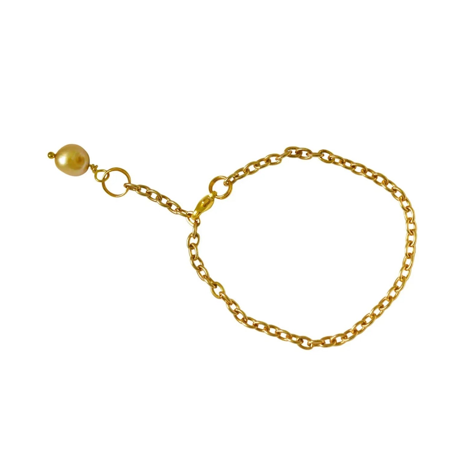 Gold freshwater pearl adjustable bracelet or anklet on gold plated chain | by Ifemi Jewels Ifemi Jewels