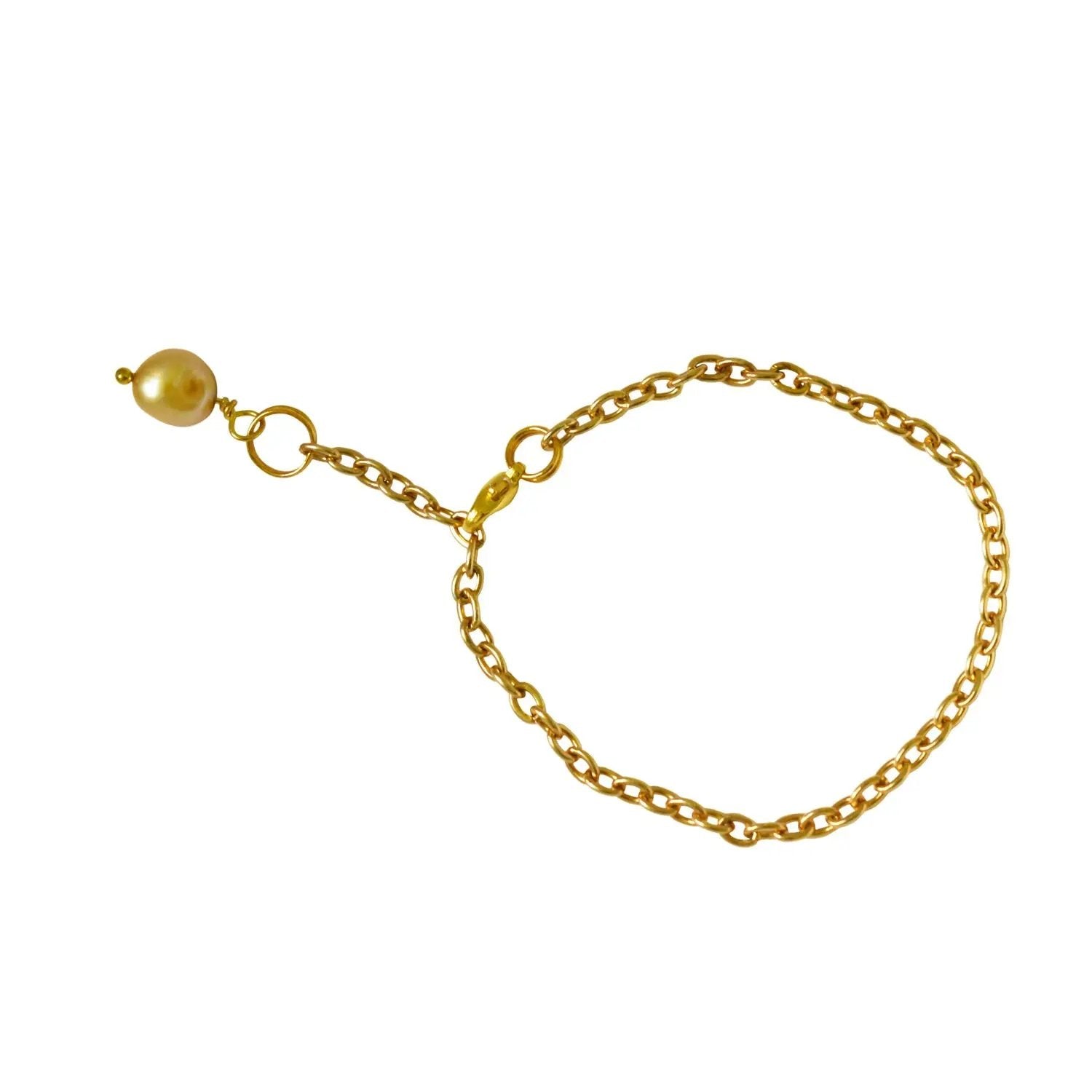 Gold freshwater pearl adjustable bracelet or anklet on gold plated chain | by Ifemi Jewels Ifemi Jewels