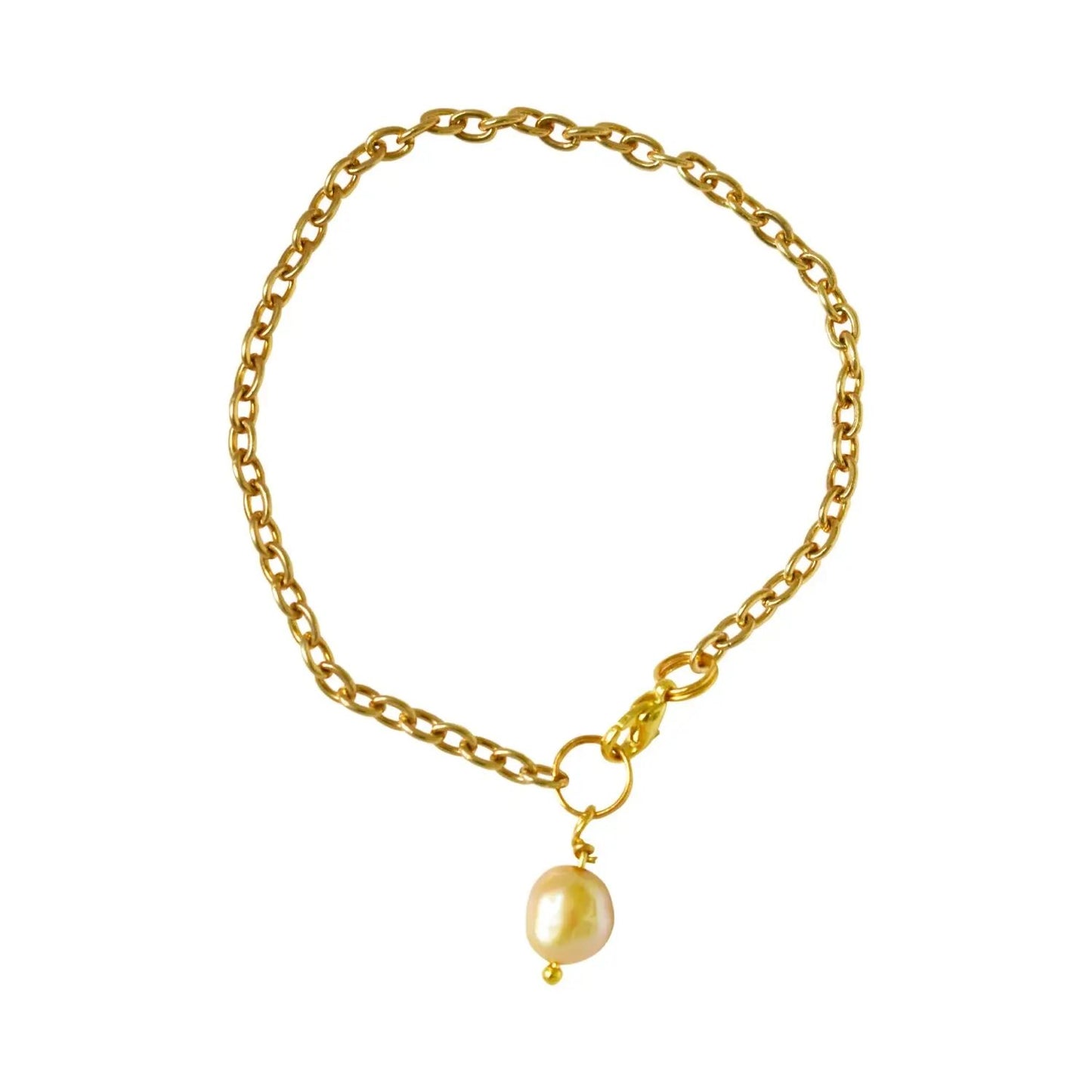 Gold freshwater pearl adjustable bracelet or anklet on gold plated chain | by Ifemi Jewels Ifemi Jewels