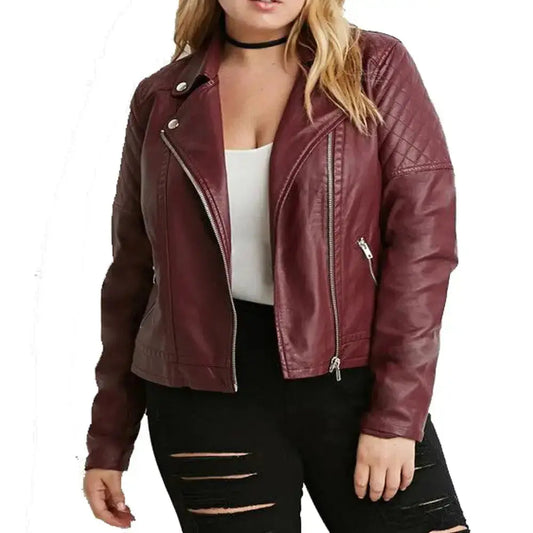 Women’s Lightweight Plus Size Genuine Leather Jacket Riders Republic UK
