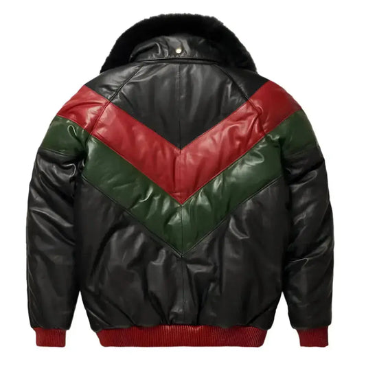 Multicolor V-Bomber Leather Jacket Riders Republic UK