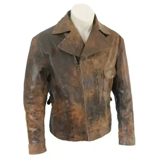Men’s Vintage 70s Brown Biker Leather Jacket Riders Republic UK