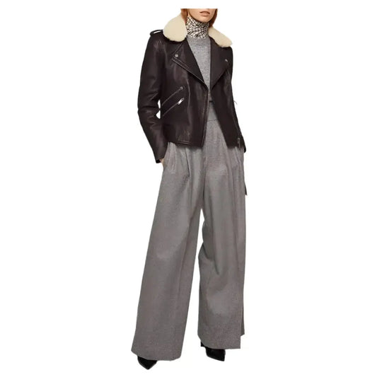 Women's Purple Genuine Leather Biker Jacket Riders Republic UK