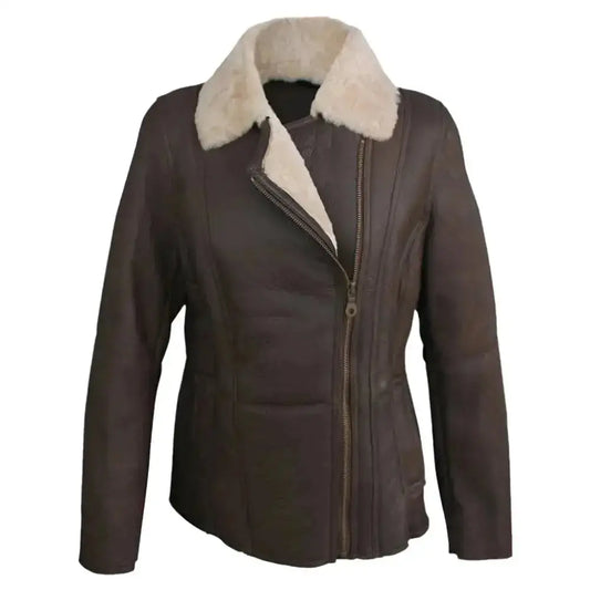 Women’s Celene Aviator Sheepskin Leather Coat Riders Republic UK