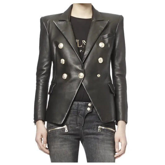 Women’s Leather Blazer-0